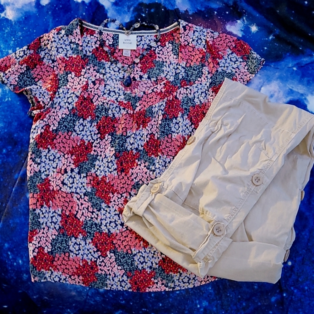 NWOT Knox Rose Floral Flowy Women's Blouse Size XS